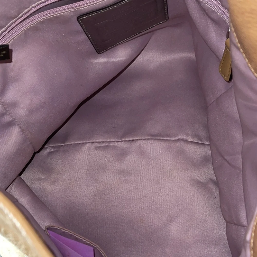 Coach Beige Leather Shoulder Bag with Long Strap Unique Coach Bag